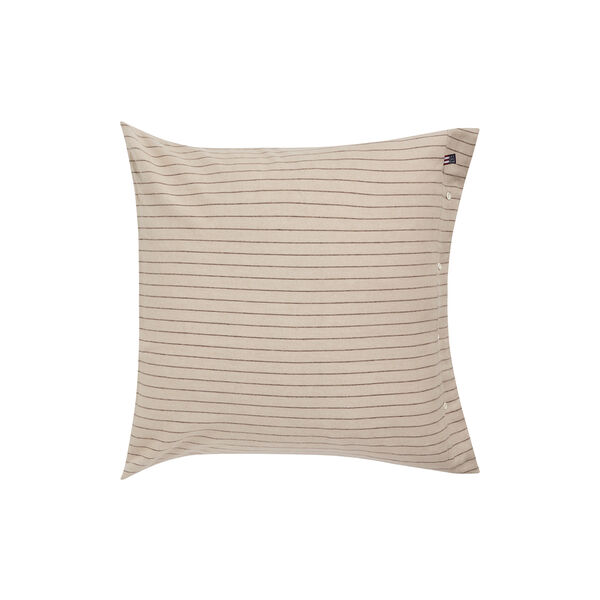 Pin Striped Flannel Pillowcase | Fudge/Beige/Fig | Pudebetr&aelig;k, Lexington