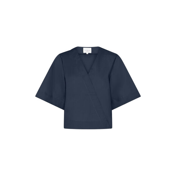 Pia Blouse S/S, dark blue, LA RŌUGE
