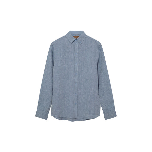 MMGTheo Linen Shirt, light blue melange, MOS MOSH Gallery