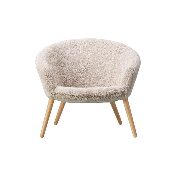 Ditzel loungestol, hvid/olieret eg Ditzel loungestol, hvid/olieret eg, Fredericia Furniture