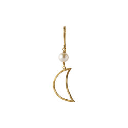 Bella Moon Earring With Pearl Single, gold, Stine A Jewelry