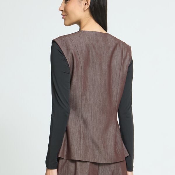 IHJUMI Waistcoat, coffee bean melange, ICHI