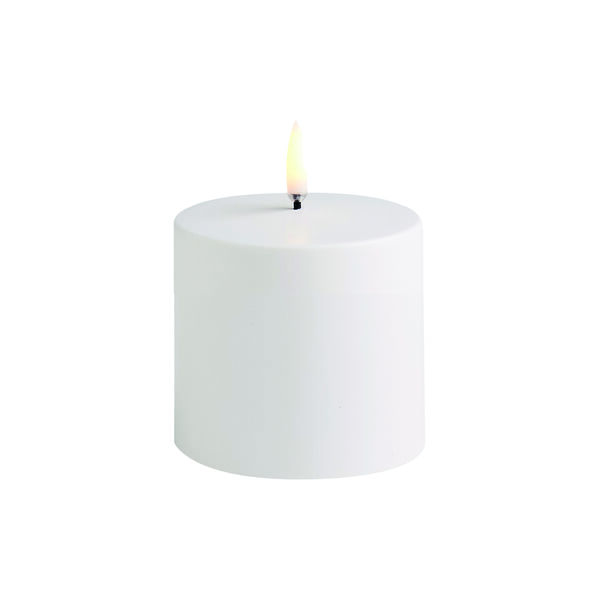 LED Outdoor Pillar Candle 8 cm, white, Uyuni Lighting