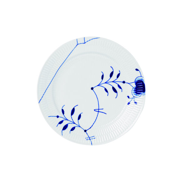 Blå Mega Riflet tallerken Ø 25 cm, Nr. 9, Royal Copenhagen