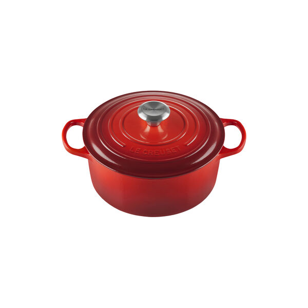 Signature rund st&oslash;bejernsgryde &Oslash; 24 cm, cerise, Le Creuset