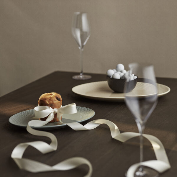 Rhombe Earth Ovalt serveringsfad, marble, Lyngby Porcelæn