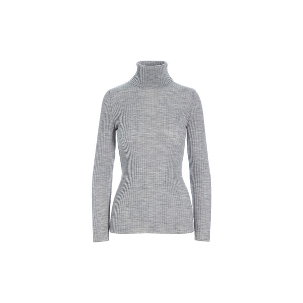 New wool rullekrave sweater, grey melange, BITTE KAI RAND