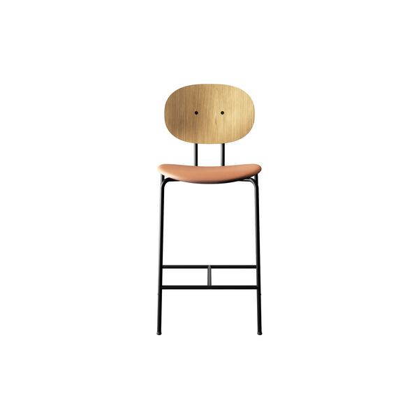 PIET HEIN Counter Chair, hvidpigmenteret eg/Silk Cognac, Sibast Furniture