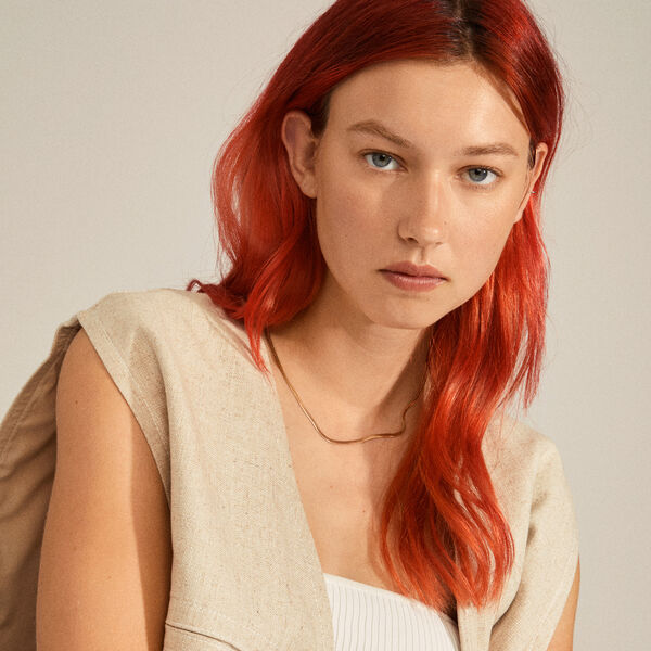 JOANNA Flat Snake Chain Halskæde, gold plated, Pilgrim