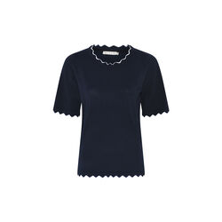 Basis viskosestrik med kant, navy, Micha