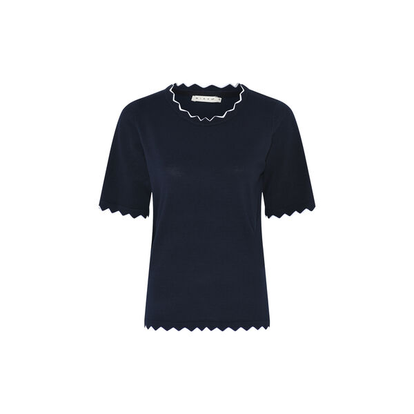 Basis viskosestrik med kant, navy, Micha