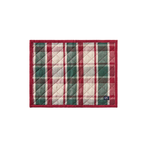 Linen/Cotton Placemat, green/red/beige, Lexington