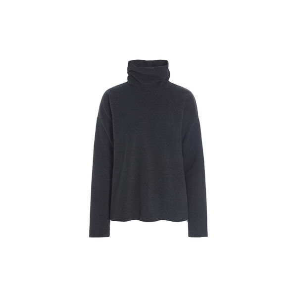 Classic High-Neck Fleece Pullover | Soft Black | Bluse, Henriette Steffensen Copenhagen