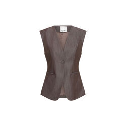 IHJUMI Waistcoat, coffee bean melange, ICHI