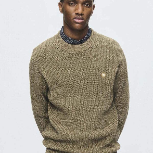 WWHalum crew neck, desert palm melange, Wood Wood