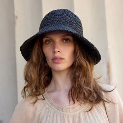RAFFIA&nbsp;Hat&nbsp;stor skygge, black, Bella Ballou