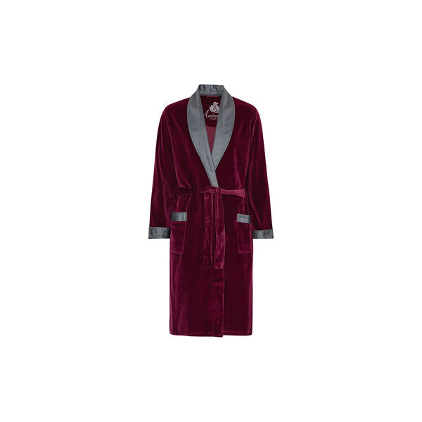 Davos Dressing gown, bordeaux with sliver collar, Ambassador 1867