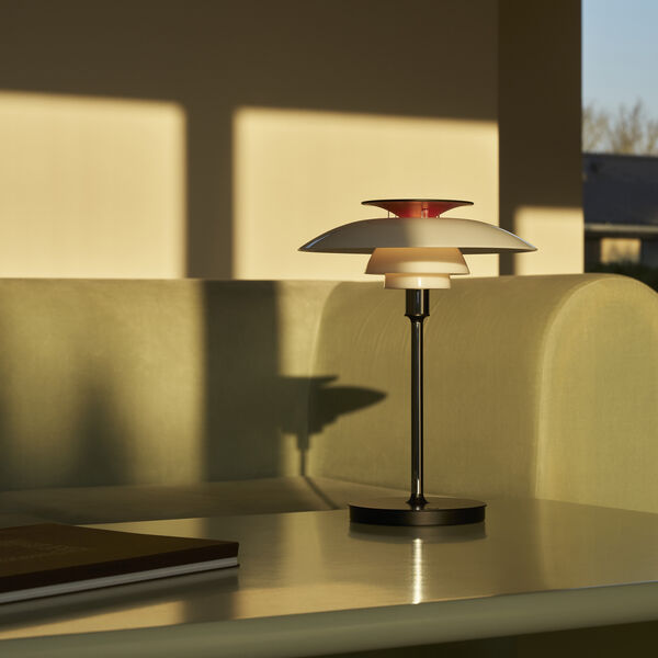 PH 80 Portable lampe, opal white/high lustre chrome plated, Louis Poulsen