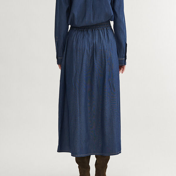 Bine Long Skirt, mid blue Bine Long Skirt, mid blue, Basic Apparel