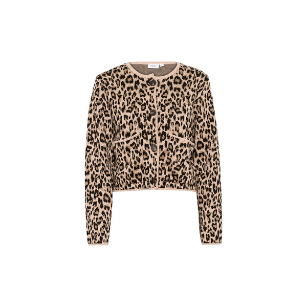 LydiaSZ Cardigan, black leopard jacquard, Saint Tropez