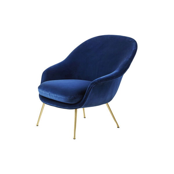 Bat Lounge Chair Fully Upholstered with Low Back, Velvet 420/brass semi matt Bat Lounge Chair Fully Upholstered with Low Back, Velvet 420/brass semi matt, GUBI