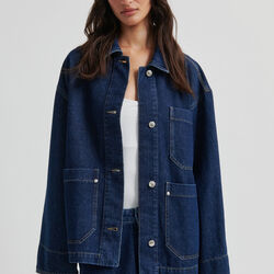 Columbo Denim Jacket, dark blue denim, Second Female