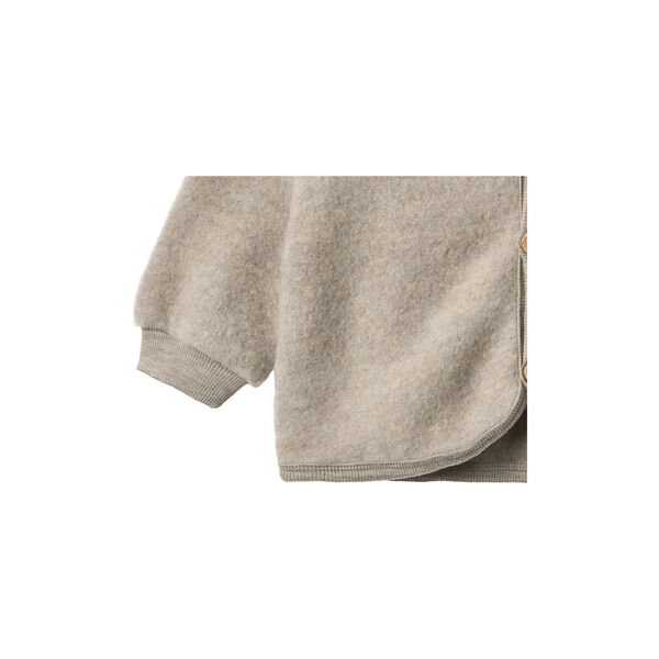 Wool Fleece Cardigan Kari, khaki melange Wool Fleece Cardigan Kari, khaki melange, Wheat