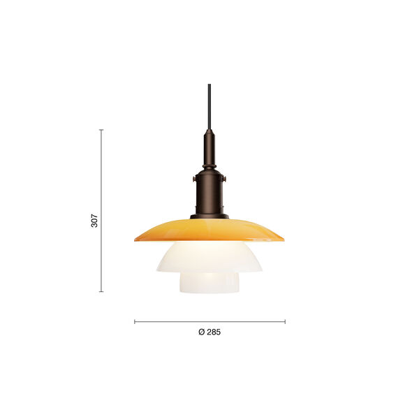 PH 3/3 Pendel Centenary Edition, amber/opal white, Louis Poulsen