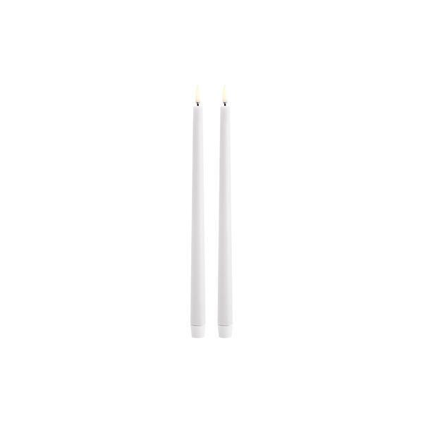 LED Slim Taper Candle 2 stk., nordic white, Uyuni Lighting