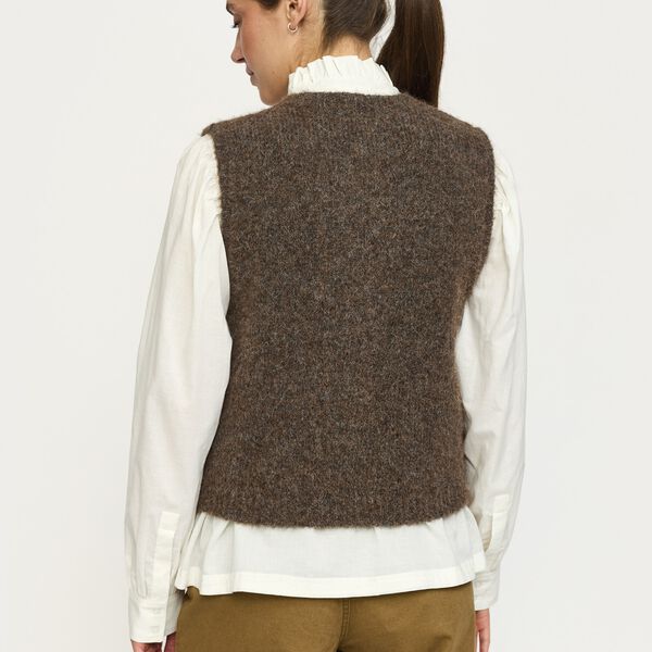 SRCamilla Vest Knit, demitasse melange, Soft Rebels