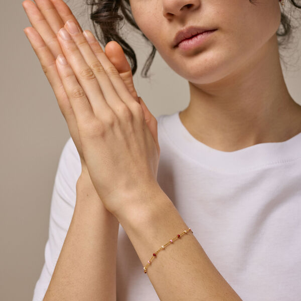Lola armbånd, guld/rosie, ENAMEL Copenhagen