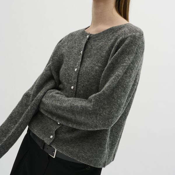 KBNoabelle Plain Cardigan, opal gray melange KBNoabelle Plain Cardigan, opal gray melange, Karen by Simonsen