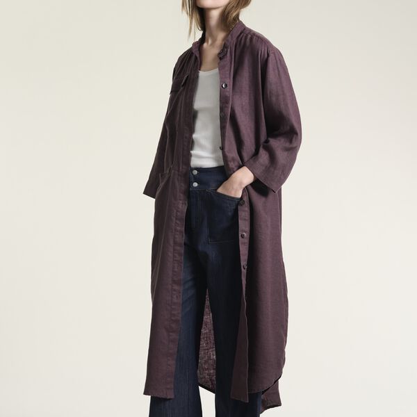 Lazy linen skjortekjole, raisin, BITTE KAI RAND