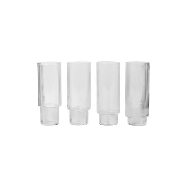 Ripple Long Drink Glasses 4 pcs Ripple Long Drink Glasses 4 pcs, ferm LIVING