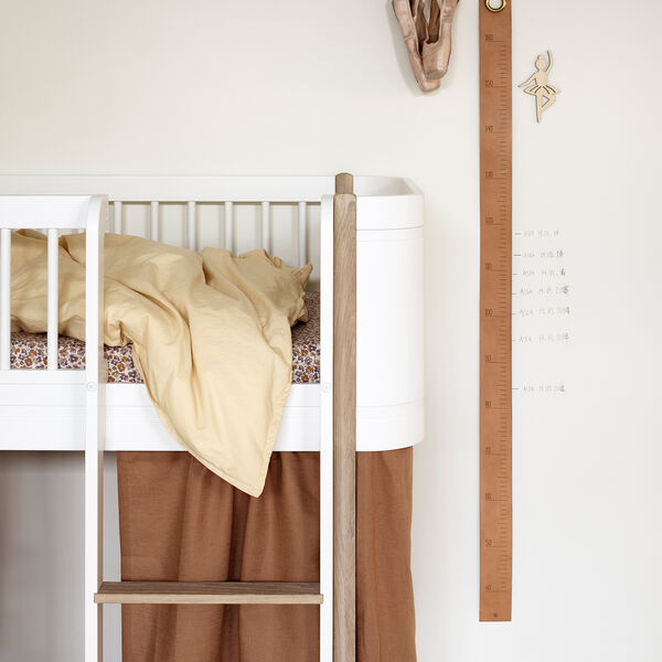 Wood Mini+ halvhøj seng 68x162 cm, hvid/eg, Oliver Furniture