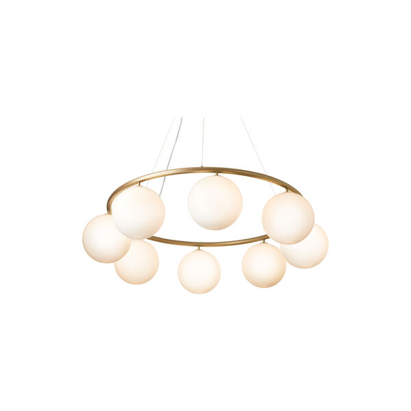 Miira 8 Circular Pendant, brass/opal, Nuura