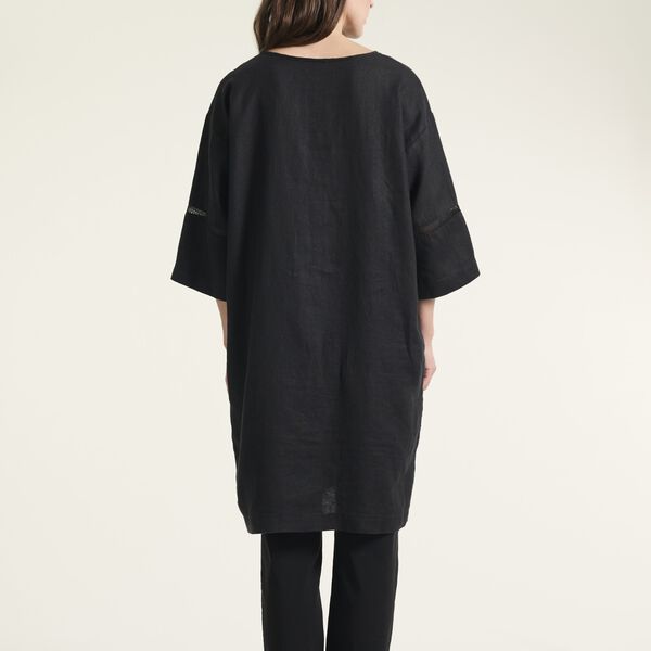 Lazy linen kjole med paneler, black, BITTE KAI RAND