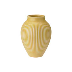 Knabstrup vase ripple, yellow, Knabstrup Keramik