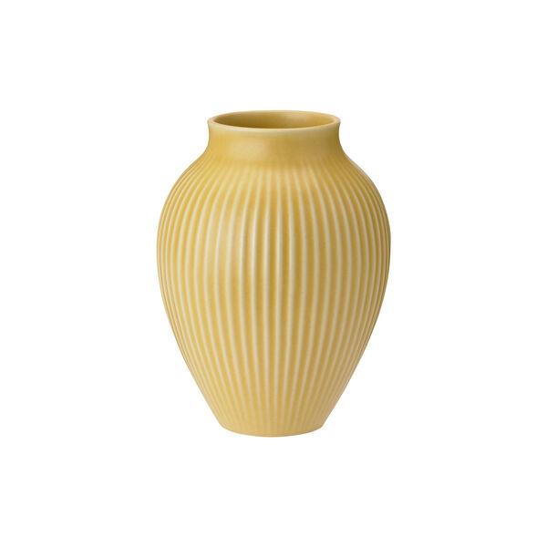 Knabstrup vase ripple, yellow, Knabstrup Keramik