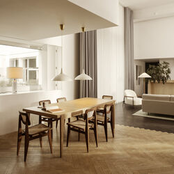 S-Table Dining Table Rectangular Extendable, matt lacquered oak, GUBI