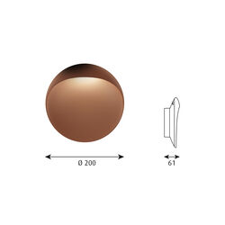 Flindt væglampe S, corten, Louis Poulsen