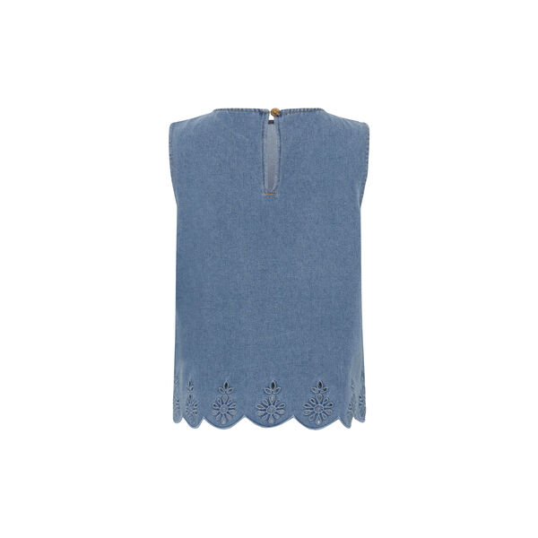 RozlynnSZ Blouse, medium blue denim, Saint Tropez
