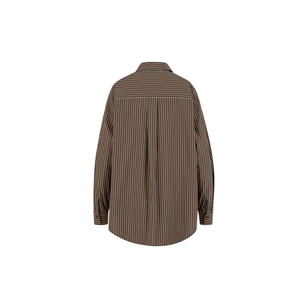 Classic shirt - boxy fit, brown/white stripe, Coster Copenhagen