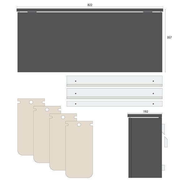 SORTED Standard Wide affaldssortering, carbon grey SORTED Standard Wide affaldssortering, carbon grey, DesignLife