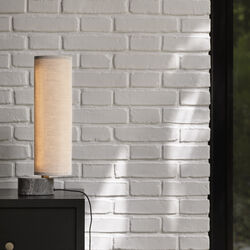 Unbound Table Lamp, grey marble/canvas, GUBI