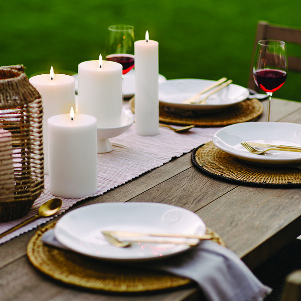 LED Pillar Candle 22 cm, nordic white, Uyuni Lighting