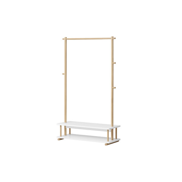 Camp tøjstativ, hvid/eg, Oliver Furniture