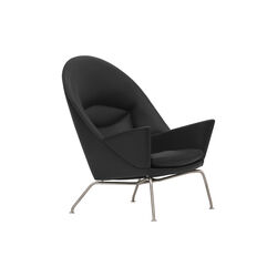 CH468 Oculus Chair loungestol, sort/rustfrit stål, Carl Hansen & Søn