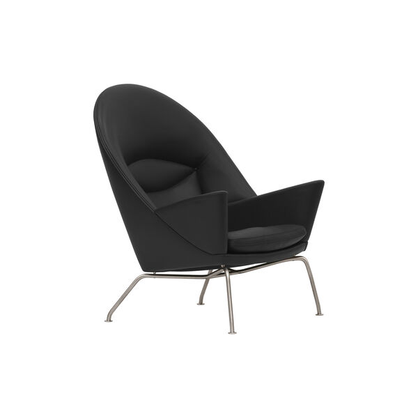 CH468 Oculus Chair loungestol, sort/rustfrit stål, Carl Hansen & Søn
