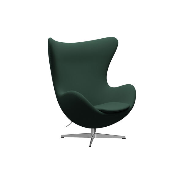 &AElig;gget&trade; 3316 loungestol, Christianshavn 1160 dark green uni/satin brushed aluminium, Fritz Hansen